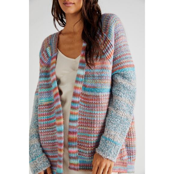 Free People Sedona Cardi in Blue Rainbow Combo Size Small - Picture 1 of 6